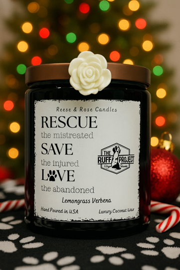 RESCUE the Mistreated, SAVE the Injured, LOVE the Abandoned Luxury Coconut Candle