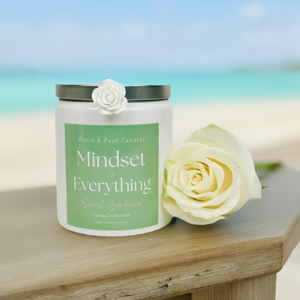 Reese & Rose Gardenia Mindset is Everything coconut wax candle.